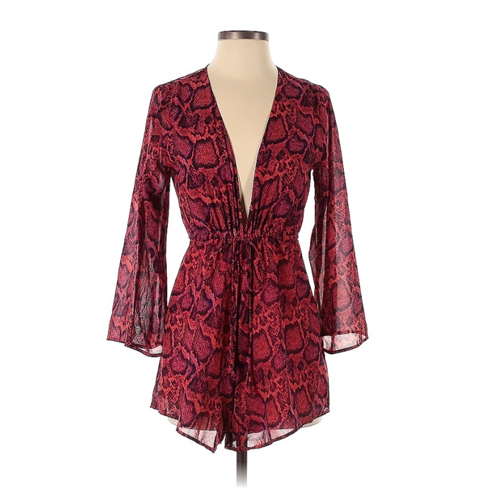 Show Me Your MuMu Coral Purple Snake Romper